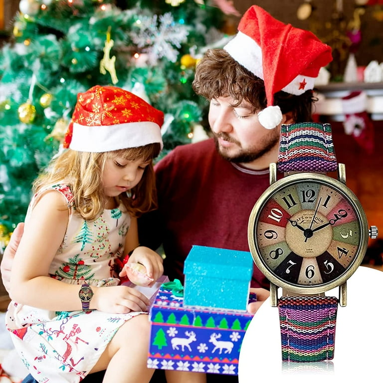 Women's Fabric Leather Vintage Metal Gold Tone Watch,Watches
