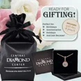 thumbnail image 7 of Round Halo Solitaire Necklace, Silver & Pure Brilliance Zirconia - 7.5mm Rose Gold Plated - 1.50ct, 7 of 7