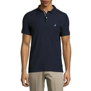 nautica men's slim fit short sleeve solid polo shirt, navy, large