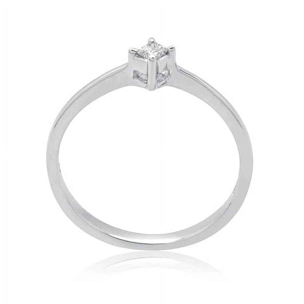 14K White Gold 0.07 CTTW Diamond Solitaire Ring