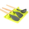 thumbnail image 3 of Soporte para cucharas, soporte para utensilios de silicona 2 en 1 con almohadilla de goteo para múltiples utensilios de cocina, soporte para cucharas para estufa, tamaño más grande, sin BPA,, 3 of 6