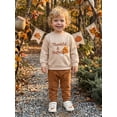 thumbnail image 5 of BemeyourBBs Toddler Baby Boys Thanksgiving Outfit Newborn Baby Boy Fall Winter Clothes Infant Long Sleeve Letter Turkey Embroidery Sweatshirt Tops and Drawstring Jogger Pants Set, 5 of 9