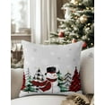 thumbnail image 3 of Christmas Decorative Throw Pillow Covers 16x16 Inch Set of 2 Snowman Pillow Cases for Couch, Gray Merry Christmas Tree Cushion Case for Living Room Bedroom Bed Car Chair, 3 of 8