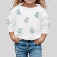 thumbnail image 2 of Weebloom Halloween Crewneck Sweatshirts Kids Cute Ghost Graphic Pullover Fall Winter Season Tops Boy Girl Party Sweatshirt White, 2 of 5