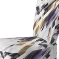 thumbnail image 4 of Designart "Symmetrical Stripes Multicolor Fusion II" Multi-Color Cubism Upholstered Accent Chair - Modern Arm Chair For Bedroom, 4 of 7