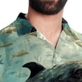 thumbnail image 5 of Whale Men's Short Sleeve Beach Shirts, Casual Printed Button Down, Summer Unisex Spread Collar Tops, 5 of 6