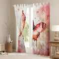 thumbnail image 3 of Feelyou Dreamy Butterfly Women Curtains Pack of 2 (42x84 Each), Watercolor Flower Botanical Curtains Blackout, Vintage Fashion Bedroom Curtains, Window Curtains Bedroom Decor, 3 of 6