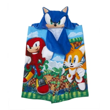 Sonic the Hedgehog Kids Hooded Towel, Cotton, Blue, Sega