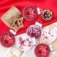 thumbnail image 5 of Christmas Ball Ornaments,24ct Shatterproof Plastic Decorative Christmas Ornaments Hanging Xmas Tree Baubles Set with Stuffed Delicate Glittering Decorations for Holiday Party Home Decor(Red), 5 of 6