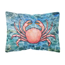 Carolines Treasures BB5346PW1216 Crab Canvas Fabric Decorative Pillow  12H x16W multicolor