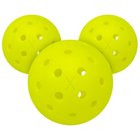 Franklin Sports X-40 Outdoor Pickleballs - USA Pickleball (USAPA) Official Pickleball Balls - Regulation Size Outdoor Court Pickleballs - Official Pickleball of US Open - Optic Yellow - 3 Pack