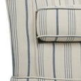 thumbnail image 6 of Noble House Glouster Modern Swivel Club Chair, White/Blue Stripe, 6 of 8