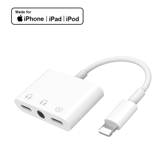Lightning to Headphone Adapter 3.5mm Jack Headphone Adapter 3 in 1