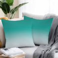 thumbnail image 2 of Throw Pillow Covers 24x24 Inch Set of 2, Teal Ombre Waterproof Outdoor Pillow Covers, Turquoise White Gradient Modern Abstract Art Decorative Cushion Pillowcases for Couch, Sofa, Bed, Garden, Patio, 2 of 9