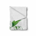 thumbnail image 2 of Jasmine Soft Flannel Fleece Throw Blanket, Watercolor Effect Jasmine Nosegay Print Freshness and Purity Theme, Cozy Plush for Indoor and Outdoor Use, 50" x 60", Lime Green White, by Ambesonne, 2 of 6