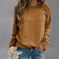 thumbnail image 4 of Sweatshirts Hoodies for Women Long Sleeve Crew Neck Winter Fall Solid Colour Round Neck Pullover Top Casual Tops, 4 of 4