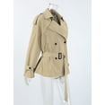 thumbnail image 5 of Womens Cropped Trench Coat Casual Double Breasted Short Jacket Fall Fashion Outerwear with Belt Khaki S, 5 of 9