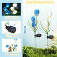 thumbnail image 6 of 2 Pack 6 Solar Flowers,Waterproof Solar Garden Flowers,LED Solar Flowers,Solar Tulip Lights for Lawn Garden Terrace Party(PVC 24.4 in,Blue,White), 6 of 9