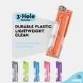 thumbnail image 3 of Enday 3 Ring Hole Punch with Plastic Ruler for 3 Ring Binder, Red 1 Pack, 3 of 7