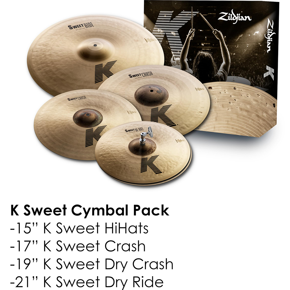 Zildjian K Sweet Cymbal Pack with Hi-Hats, Crashes and Rides