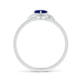 thumbnail image 2 of Angara Natural 0.35 Ct. Blue Sapphire with Diamond Halo Ring in Sterling Silver for Women (Ring Size: 3), 2 of 8
