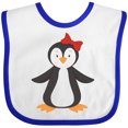 thumbnail image 3 of Inktastic Cute Penguin, Little Penguin, Penguin with Bow Boys or Girls Baby Bib, 3 of 4