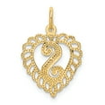 thumbnail image 4 of 14k Yellow Gold Heart Shape Script Design Letter S Charm Pendant, 4 of 4