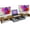 Brown, variant on Wood Dual Monitor Stand Riser with Drawers-Length and Angle Adjustable Triple Monitor Stand with Storage Large Computer Riser for 2/3 Monitors/Laptops/PC/Printers