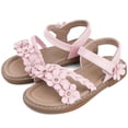 thumbnail image 5 of Girls Strap Flat Sandals Open Toe Dress Party Wedding Shoes Flower Summer Sandals, 5 of 7