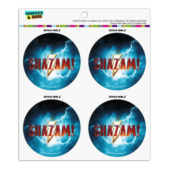 Shazam! Movie Logo Refrigerator Fridge Locker Vinyl Circle Magnet Set