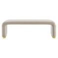 thumbnail image 2 of Modway Koda Performance Velvet Waterfall Long Bench in Brass Almond, 2 of 9
