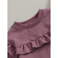 thumbnail image 5 of Bagilaanoe Newborn Baby Girl Oversized Romper Sweatshirt Long Sleeve Bodysuits Ruffled Pullover 3M 6M 9M 12M 18M Infant Casual Tee Tops, 5 of 8