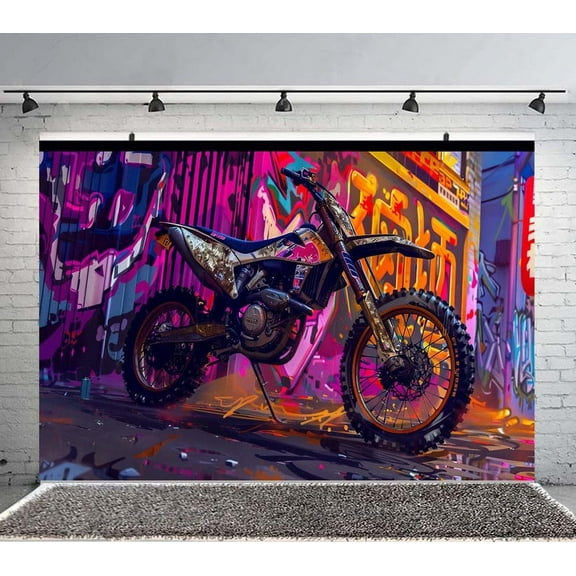 Dirty Motocross Backdrop Banner Party Supplies Poster Movie Theme Background for Photography Kids Birthday Decorations