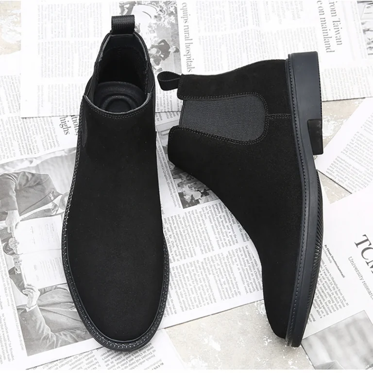 Black Chelsea Ankle Boots for Men - Classic Slip-On Style Amazon.com | Vostey Men main image 3