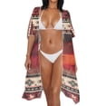 thumbnail image 3 of DISNIMO Aztec Horse Print Womens Kimono Cardigan Swimsuit Coverups Summer Casual Fashion Beach Cover Up Open Front Long Swimwear Cover up, 3 of 6
