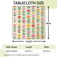 thumbnail image 2 of Pioneer Flower Floral Print Pattern Square Fitted Tablecloth with Elastic Edge,Square Table Cover,Washable Elastic Table Cover for Home Kitchen Party Decor 36"x36", 2 of 6