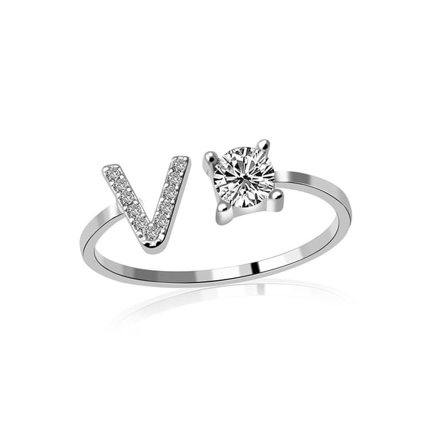 Exquisita moda 26 alfabeto inglés estilo anillo carta moda anillo de cobre Wmkox8yii fajkfhkj1290