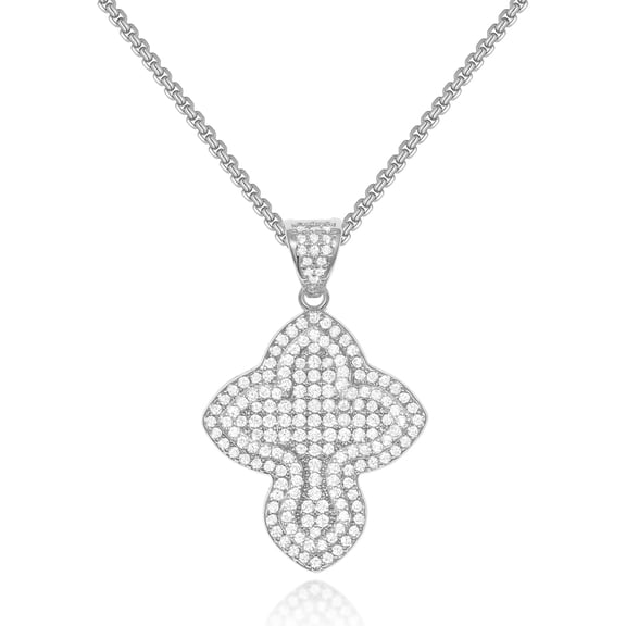 Bubble Cross Necklace for Women, 14K Gold Plated Cubic Zirconia Cross Pendant Necklaces Simple Trendy Faith Jewelry Gifts