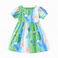thumbnail image 1 of gdxvjhbj Robes pour Tout-Petites pour Filles Robes pour Filles Robe pour Tout-Petites Décontractée de Fête à Imprimé Robe Trapèze Robe d'Été 4T 5T (Vert, 4-5 Ans), 1 of 5
