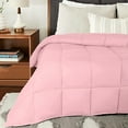 thumbnail image 2 of EASYCOT Luxurious Feather Down Alternative Comforter, Hotel Collection Duvet Insert Comforter for All Season,100% Soft Egyptian Cotton Shell with Corner Tabs 400 GSM Pink , King, 2 of 5