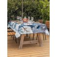 thumbnail image 2 of Outdoor Tablecloth with Umbrella Hole and Zipper, Christmas Snowman Rectangle Table Cloth 60x102 Inch Waterproof Tablecloth, Xmas Snowflake Tree Picnic Table Cover for Patio Camping, 2 of 7
