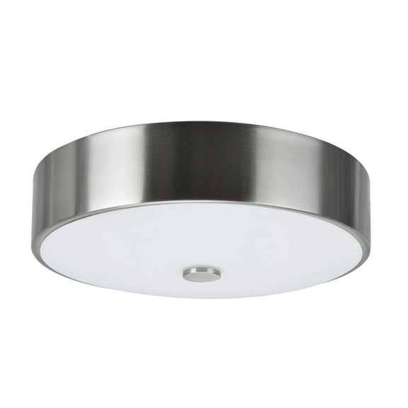 Aspen Creative 63004S-1 LED Small Flush Mount Ceiling Light Fixture, Contemporary Design in Satin Nickel Finish, Frosted Glass Diffuser, 11" Diameter