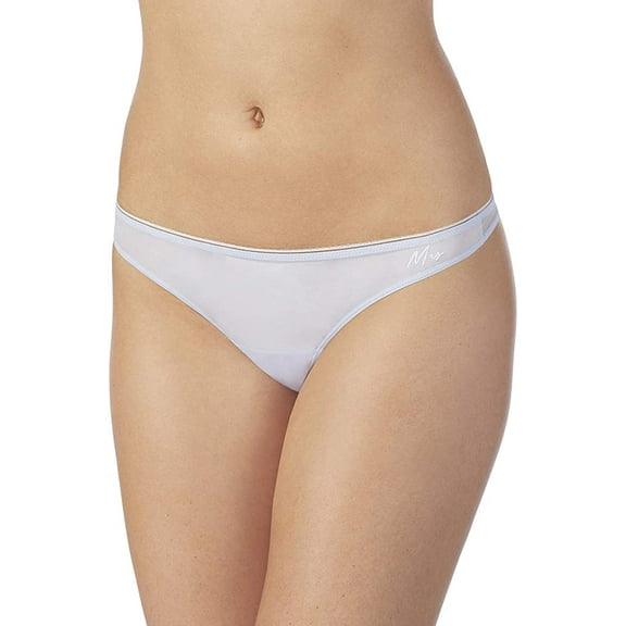 OnGossamer Bride Bridal Thong Panty Underwear, Soft Blue, Medium