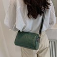 thumbnail image 4 of Bolsa bandolera de PU a la moda para mujer, de hombro de cuero con cera de aceite cilíndrico (verde) Likrtyny Para Estrenar, 4 of 8