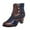 Brown, variant on Hvyesh Womens Boots Womens Leather Boots Casual Ethnic Wind Heel Stitching Short Boots