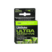 LifeStyles Ultra Sensitive Lubricated Latex Condoms Natural Feel 3Ct, 4-Pack
