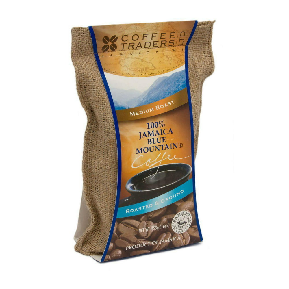 Jamaica Blue Mountain Coffee Certified 100 Pure, Roasted Ground 1 Lb