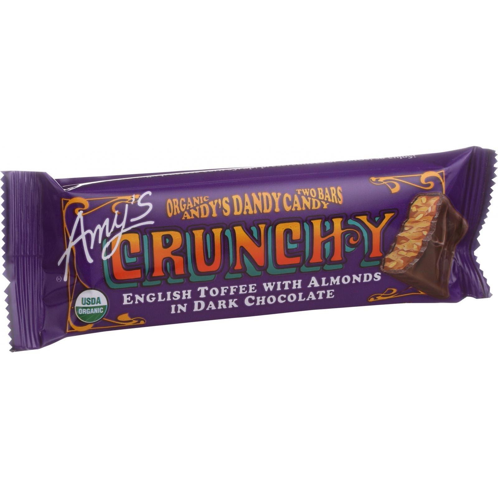Amy's Organic Andy's Dandy Candy Bar Crunchy 1.5 oz Bars Case of