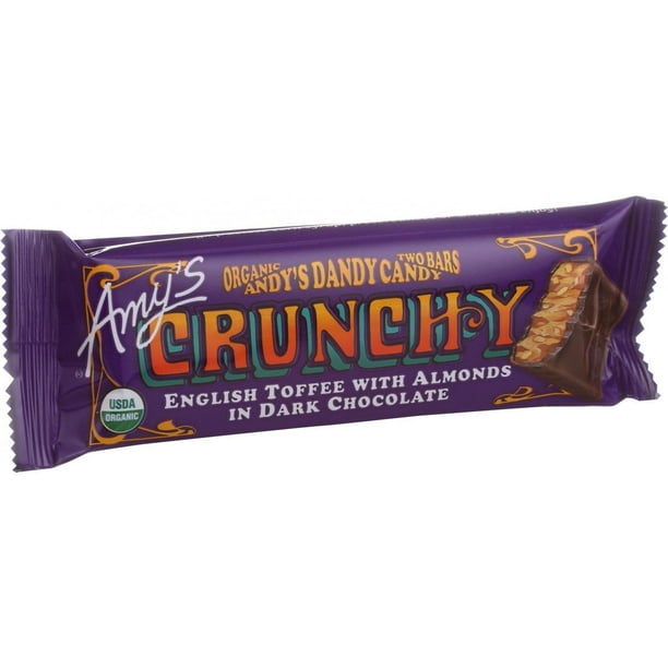 Amy's Organic Andy's Dandy Candy Bar Crunchy 1.5 oz Bars Case of