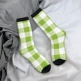 thumbnail image 5 of Fuzoiu White Green Plaid Print Athletic Crew Socks for Men & Women,Casual Crew Socks,Above Ankle Crew Socks for Business, Casual, 5 of 6